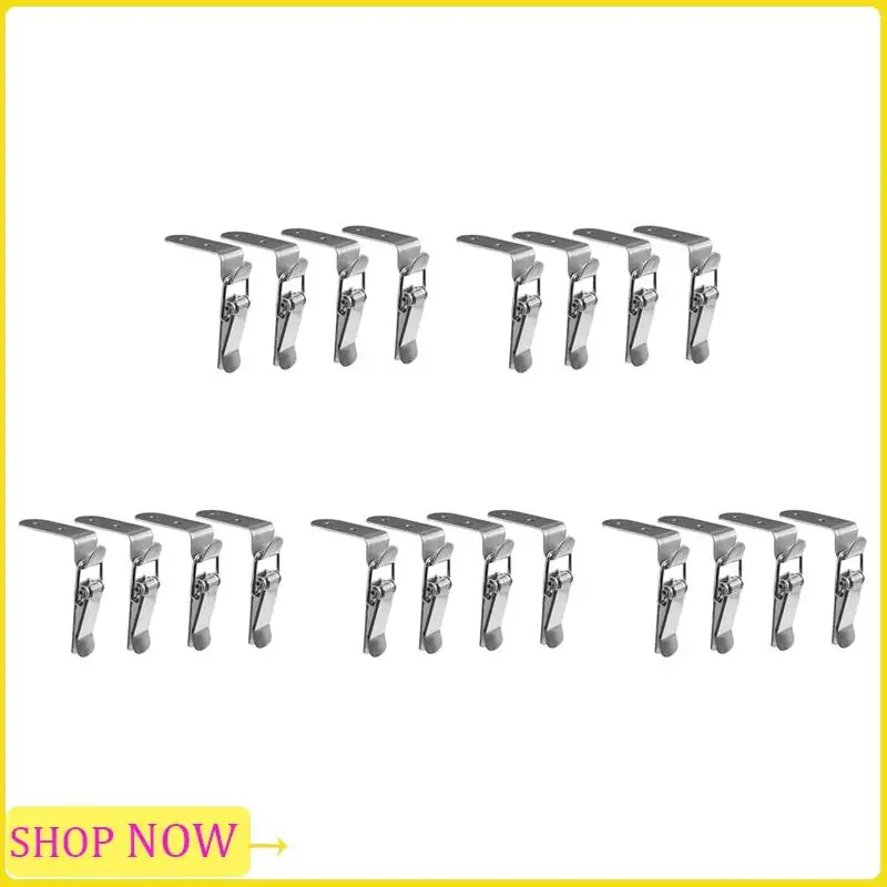 Especial 20X 90 Degrees Duck-Mouth Buckle Hook Lock Stainless Steel Spring Loaded Draw Toggle Latch Clamp Silver A
Especial 20X 90 Degrees Duck-Mouth Buckle Hook Lock Stainless Steel Spring Loaded Draw Toggle Latch Clamp Silver A