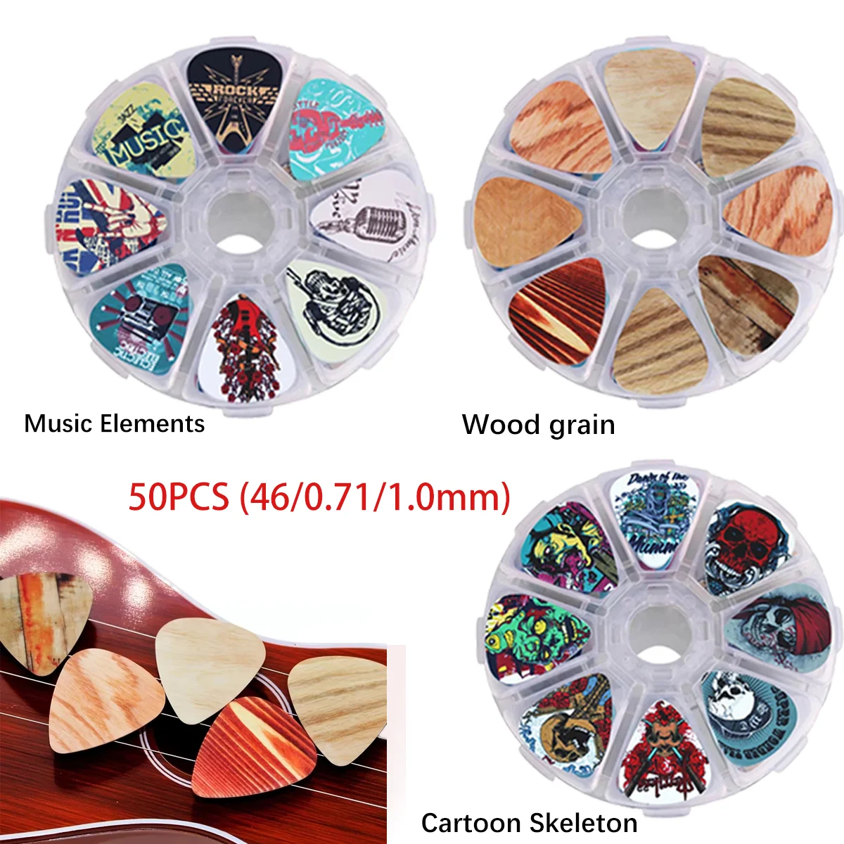 Miwayer Cartoon Style Guitar Picks 50Pcs, Mixed Thickness 0.46/0.71/1.0mm Plectrums with Organizer Box
Miwayer Cartoon Style Guitar Picks 50Pcs, Mixed Thickness 0.46/0.71/1.0mm Plectrums with Organizer Box