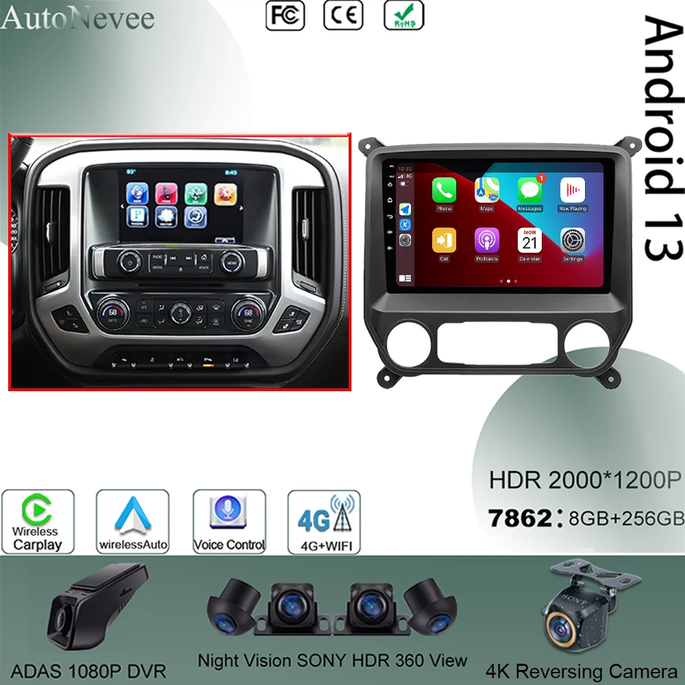 Android 14 Carplay Auto для Chevrolet Silverado 3 GMTK2 2014-2018 Автомобильный радиоприемник Мультимедийный плеер без 2din DVD Сенсорный QLED экран BT
Android 14 Carplay Auto для Chevrolet Silverado 3 GMTK2 2014-2018 Автомобильный радиоприемник Мультимедийный плеер без 2din DVD Сенсорный QLED экран BT