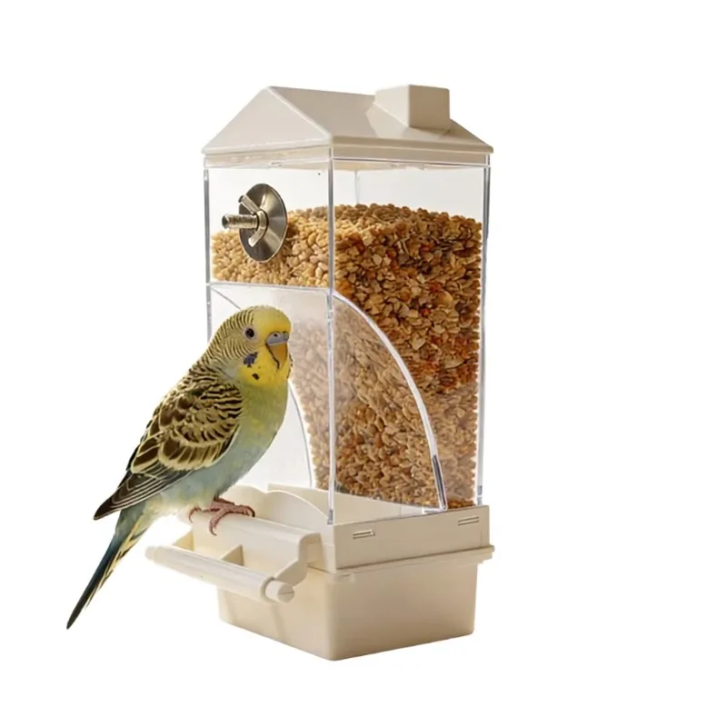 Automatic Plastic Parrot Feeder Grain Hull Separation Function Large Capacity Anti-Spill Food Dispenser for Birds Square Design
Automatic Plastic Parrot Feeder Grain Hull Separation Function Large Capacity Anti-Spill Food Dispenser for Birds Square Design