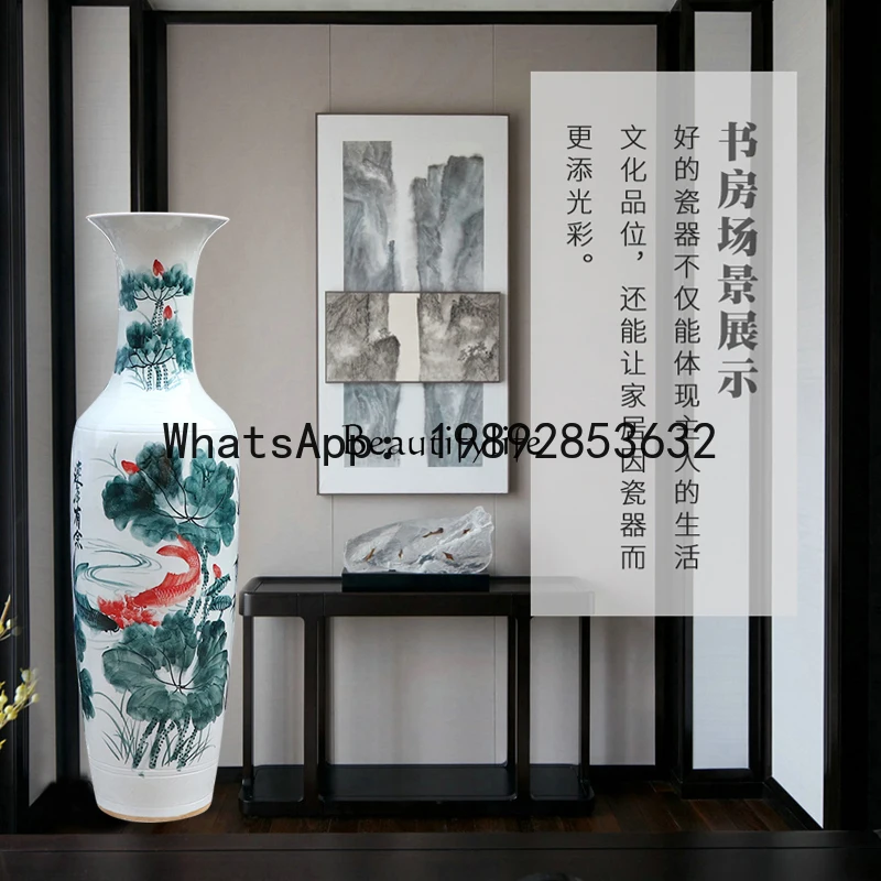 L28-floor-to-ceiling large vase hand-painted every year more than blue and white porcelain vase
L28-floor-to-ceiling large vase hand-painted every year more than blue and white porcelain vase