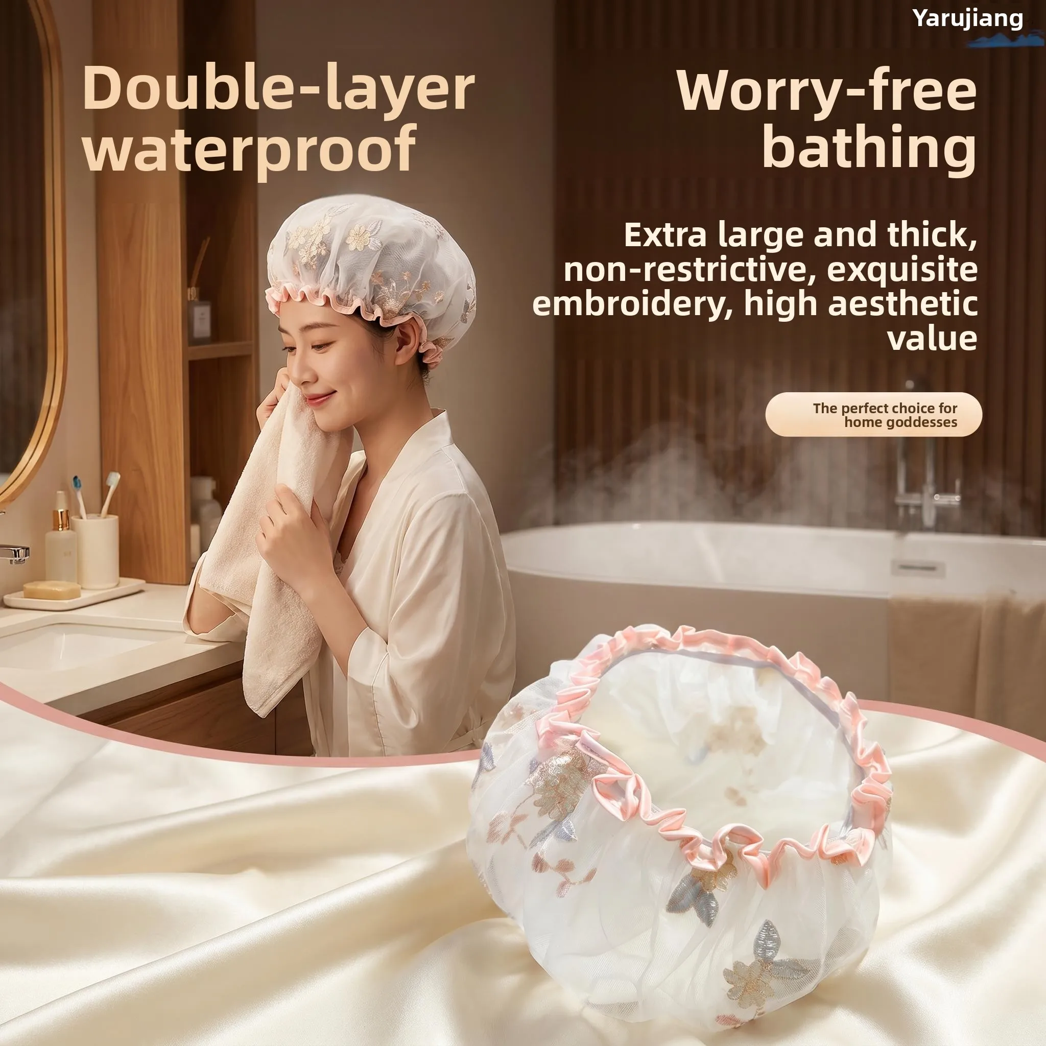 Anti-Gravity Thickened Waterproof Bath Cap for Women Shower Hair Cover Double Layer Moisture Proof Bathing Cap EVA Material
Anti-Gravity Thickened Waterproof Bath Cap for Women Shower Hair Cover Double Layer Moisture Proof Bathing Cap EVA Material