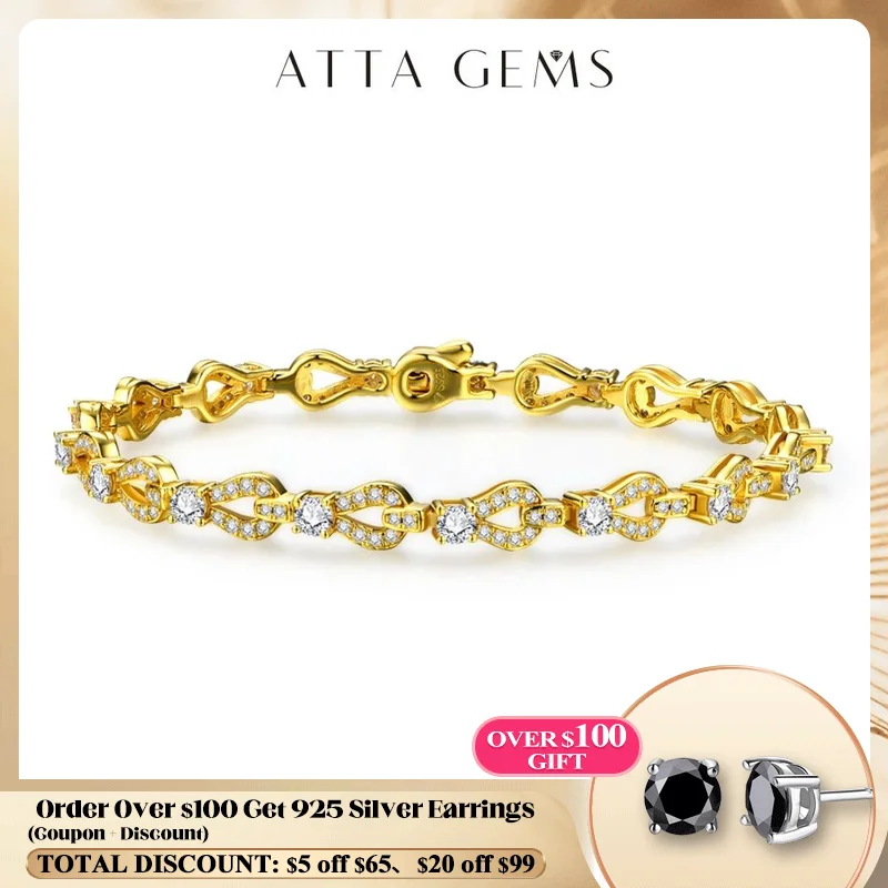 ATTAGEMS D VVS1 Color Real 925 Sterling Silver Moissanite Bracelet for Women 18K White Gold Plated Sparking Party Jewelry Gift
ATTAGEMS D VVS1 Color Real 925 Sterling Silver Moissanite Bracelet for Women 18K White Gold Plated Sparking Party Jewelry Gift