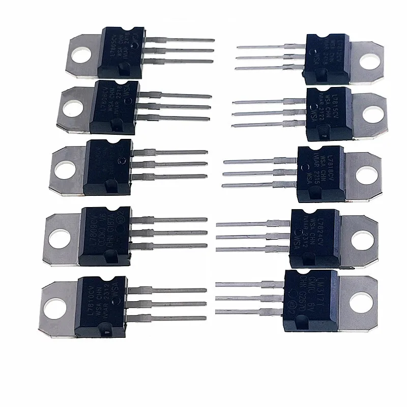 50pcs 10 Values Voltage Regulator Kit L7805 7806 7812 7824 LM317 TO-220 Assortment Box
50pcs 10 Values Voltage Regulator Kit L7805 7806 7812 7824 LM317 TO-220 Assortment Box