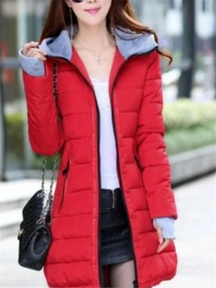 Hooded Cotton Coat Women's Outwear Slim Long Coats Fashion Women's Clothes Coats Autumn Winter Warm Coat Zip Jacket Casual Coats
Hooded Cotton Coat Women's Outwear Slim Long Coats Fashion Women's Clothes Coats Autumn Winter Warm Coat Zip Jacket Casual Coats