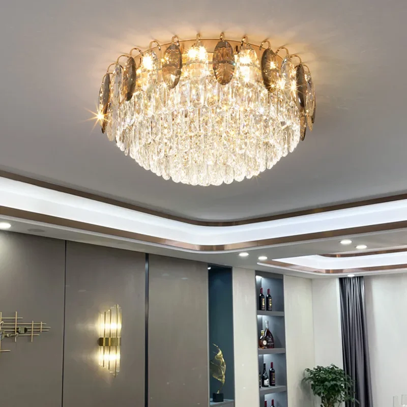 Light luxury crystal ceiling lamp warm bedroom lamp modern luxury round high-end dining room living room crystal lamp
Light luxury crystal ceiling lamp warm bedroom lamp modern luxury round high-end dining room living room crystal lamp