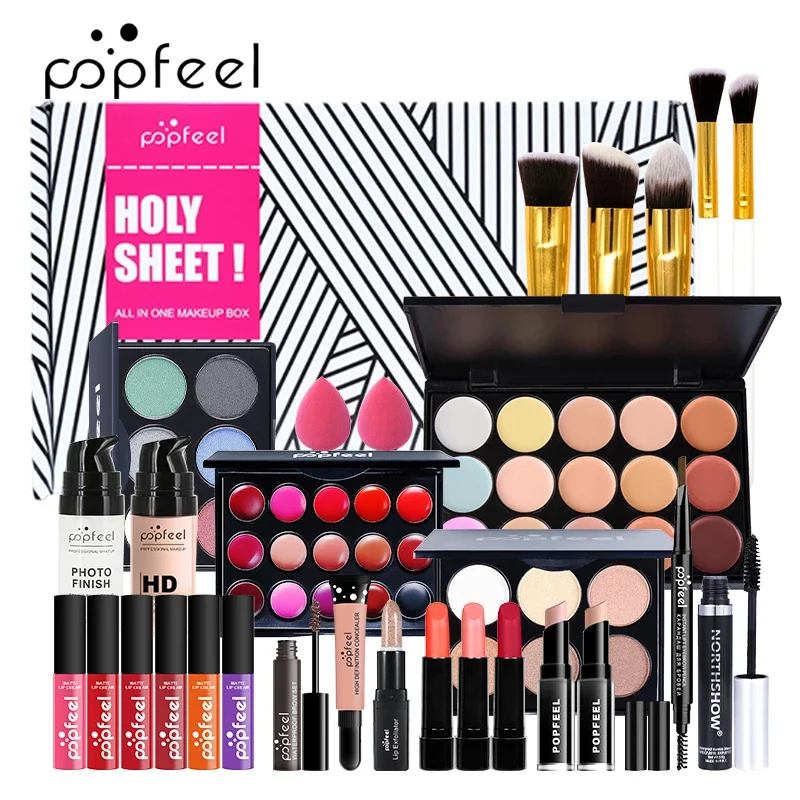 POPFEEL ALL IN ONE Makeup Kit Professional Cosmetics Full Set Eyeshadow Lip Makeup Brushes Eyebrow Concealer Highlighter
POPFEEL ALL IN ONE Makeup Kit Professional Cosmetics Full Set Eyeshadow Lip Makeup Brushes Eyebrow Concealer Highlighter