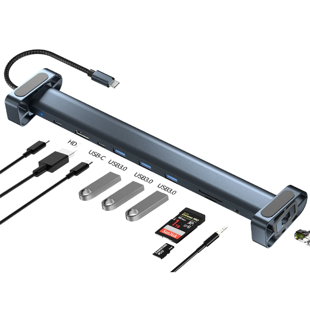 Концентратор USB C 10-в-1: 4K HDMI, PD 100 Вт, 3 USB 3.0, устройство чтения SD/TF, Ethernet — универсальная док-станция для MacBook/Dell/HP/Lenovo
Концентратор USB C 10-в-1: 4K HDMI, PD 100 Вт, 3 USB 3.0, устройство чтения SD/TF, Ethernet — универсальная док-станция для MacBook/Dell/HP/Lenovo