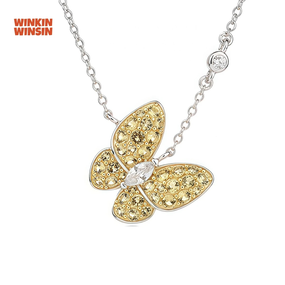 WINKIN WINSIN Brand MST Lab Grown Gemstones Butterfly Zircon Chain Pendant Necklace 925 Sterling Silver Jewelry Necklaces
WINKIN WINSIN Brand MST Lab Grown Gemstones Butterfly Zircon Chain Pendant Necklace 925 Sterling Silver Jewelry Necklaces