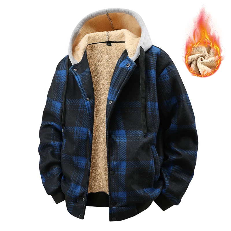 New Winter Plaid Hooded Fleece-Lined Jackets Men's Thickened Warm American-Style Casual Jacket Couples Outdoor Sports Jacket
New Winter Plaid Hooded Fleece-Lined Jackets Men's Thickened Warm American-Style Casual Jacket Couples Outdoor Sports Jacket