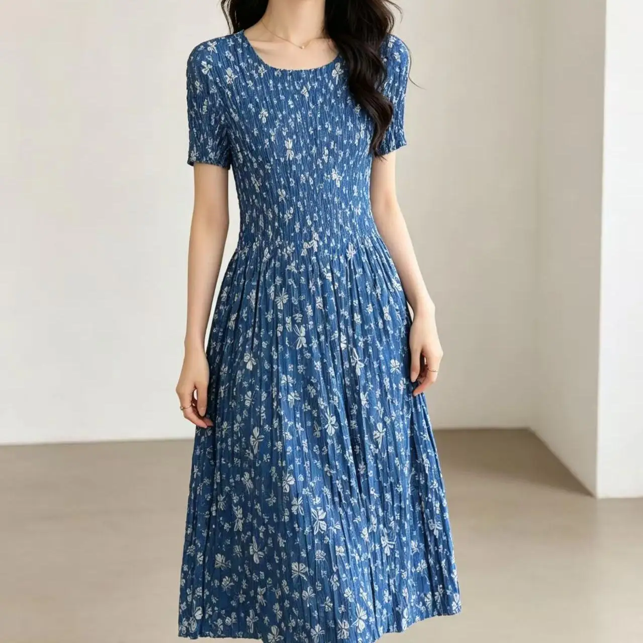 Pleated Summer Fashion Middle-aged Mom Large Size Loose Skinny Skirt vestidos de mujer elegantes para fiesta 2026
Pleated Summer Fashion Middle-aged Mom Large Size Loose Skinny Skirt vestidos de mujer elegantes para fiesta 2026