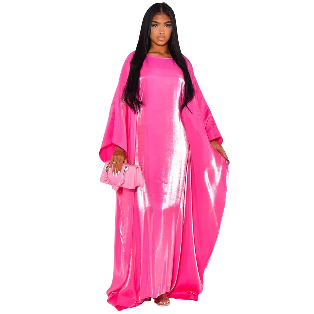 Summer Fashion Satin Robe Abaya Dress Muslim Women Elegant Round Neck Bat Sleeve Lace Up Flowing Light Abaya Robe Dress Women
Summer Fashion Satin Robe Abaya Dress Muslim Women Elegant Round Neck Bat Sleeve Lace Up Flowing Light Abaya Robe Dress Women