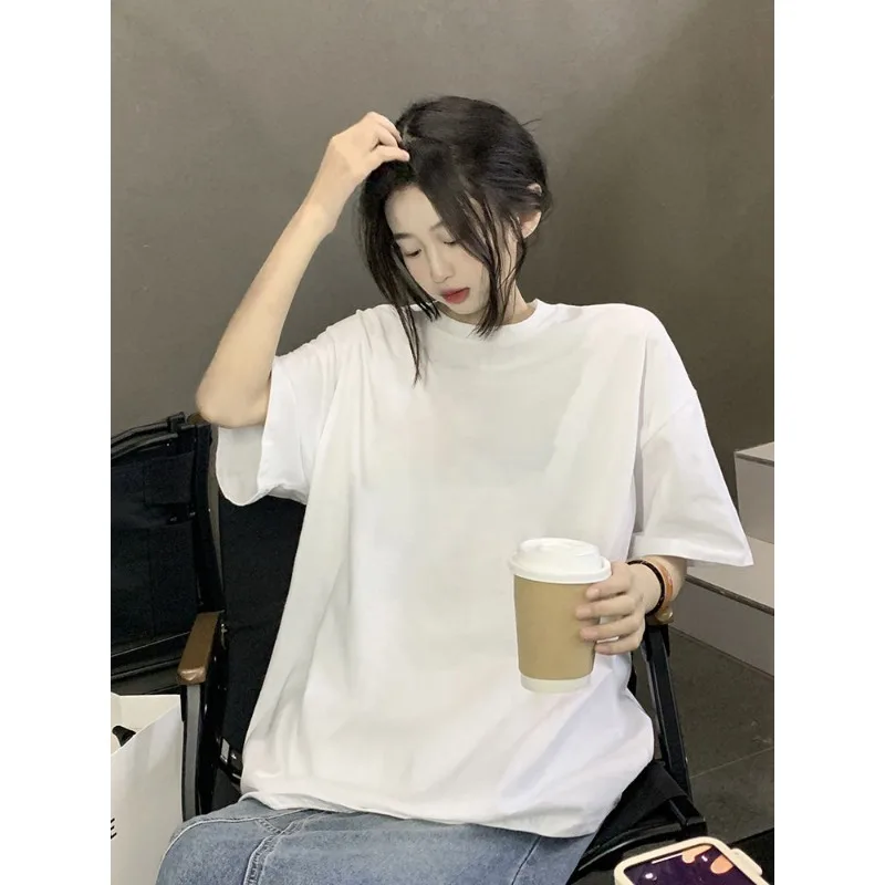 Pure Cotton Short Sleeved T-shirt for Female Students Loose and Versatile Simple Top Large Size Trendy Brand New Summer
Pure Cotton Short Sleeved T-shirt for Female Students Loose and Versatile Simple Top Large Size Trendy Brand New Summer