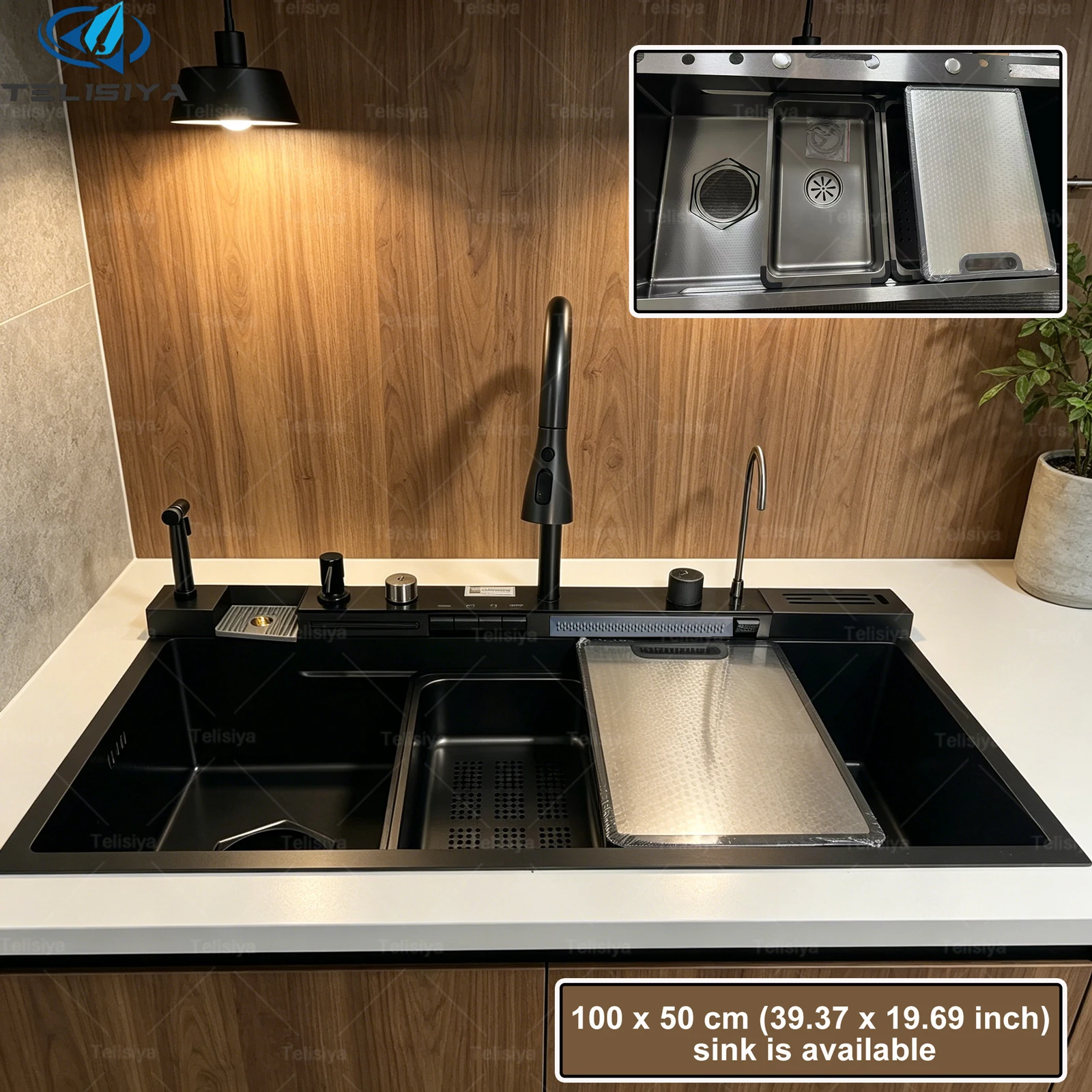 Stainless Steel Kitchen Sink Large Single Slot Multifunctional Waterfall Digital Display Faucet Wash Dish Bowl Undermount Basin
Stainless Steel Kitchen Sink Large Single Slot Multifunctional Waterfall Digital Display Faucet Wash Dish Bowl Undermount Basin