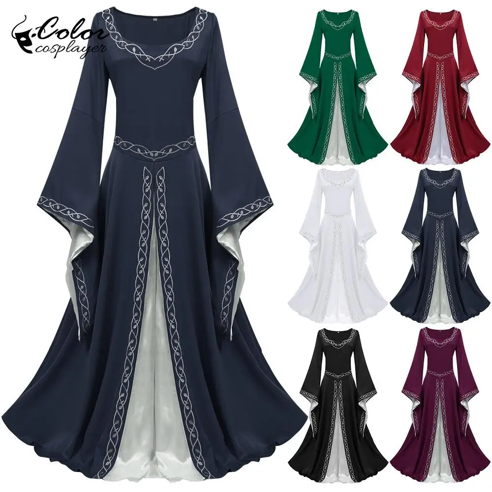 Halloween Medieval Gown Vintage Princess Cosplay Costume Loose Sleeved Robe Gothic Dress Carnival Festival European Clothing
Halloween Medieval Gown Vintage Princess Cosplay Costume Loose Sleeved Robe Gothic Dress Carnival Festival European Clothing