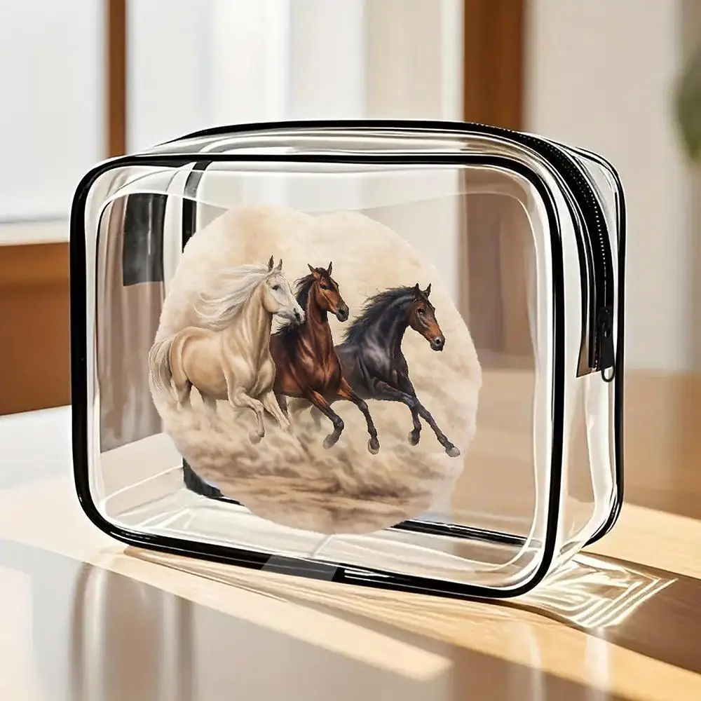 Clear PVC HorseThemed Toiletry Bag With Galloping Horse Zipper Closure Suitable For Horse Lovers Women Travel Bathroom Storage
Clear PVC HorseThemed Toiletry Bag With Galloping Horse Zipper Closure Suitable For Horse Lovers Women Travel Bathroom Storage