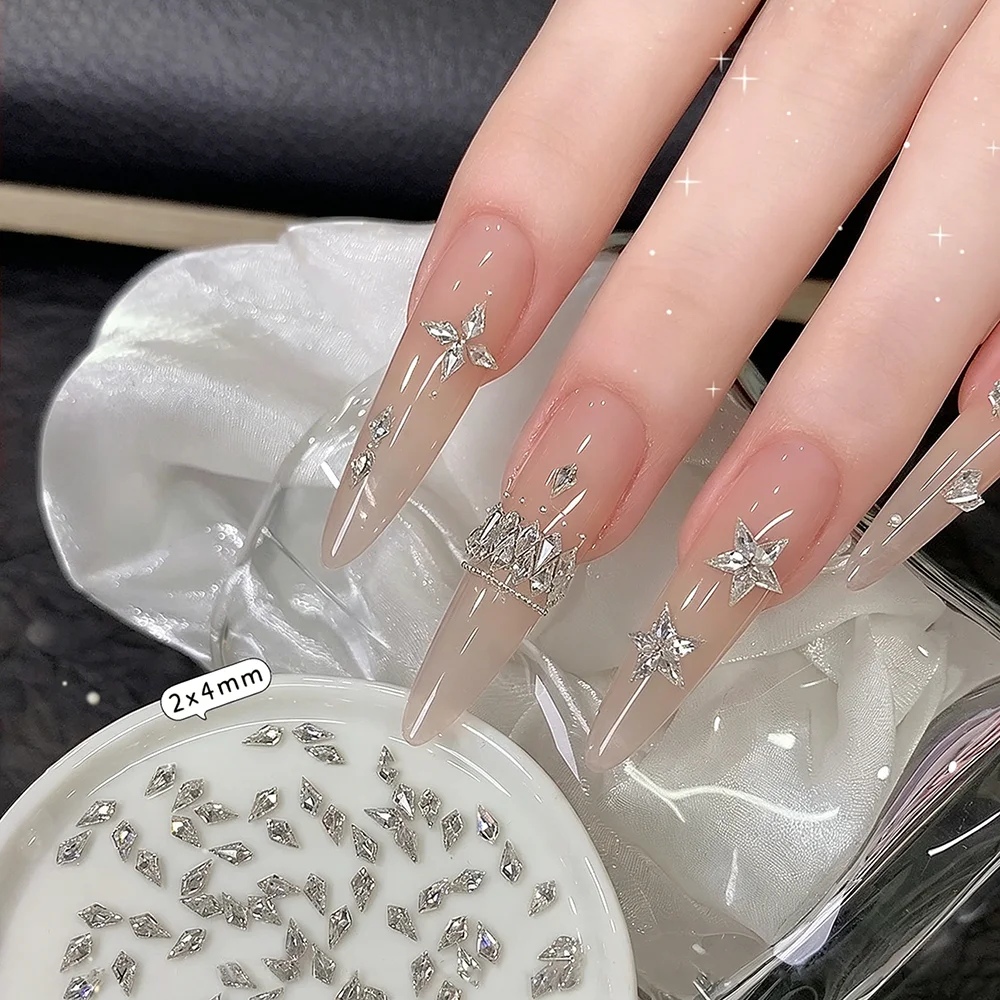 50pcs 2×4mm Luxury Diamond-shaped Nail Art Rhinestones 3D Transparent Rhombus Crystal Gems Nail Jewelry Summer Manicure Zircons
50pcs 2×4mm Luxury Diamond-shaped Nail Art Rhinestones 3D Transparent Rhombus Crystal Gems Nail Jewelry Summer Manicure Zircons