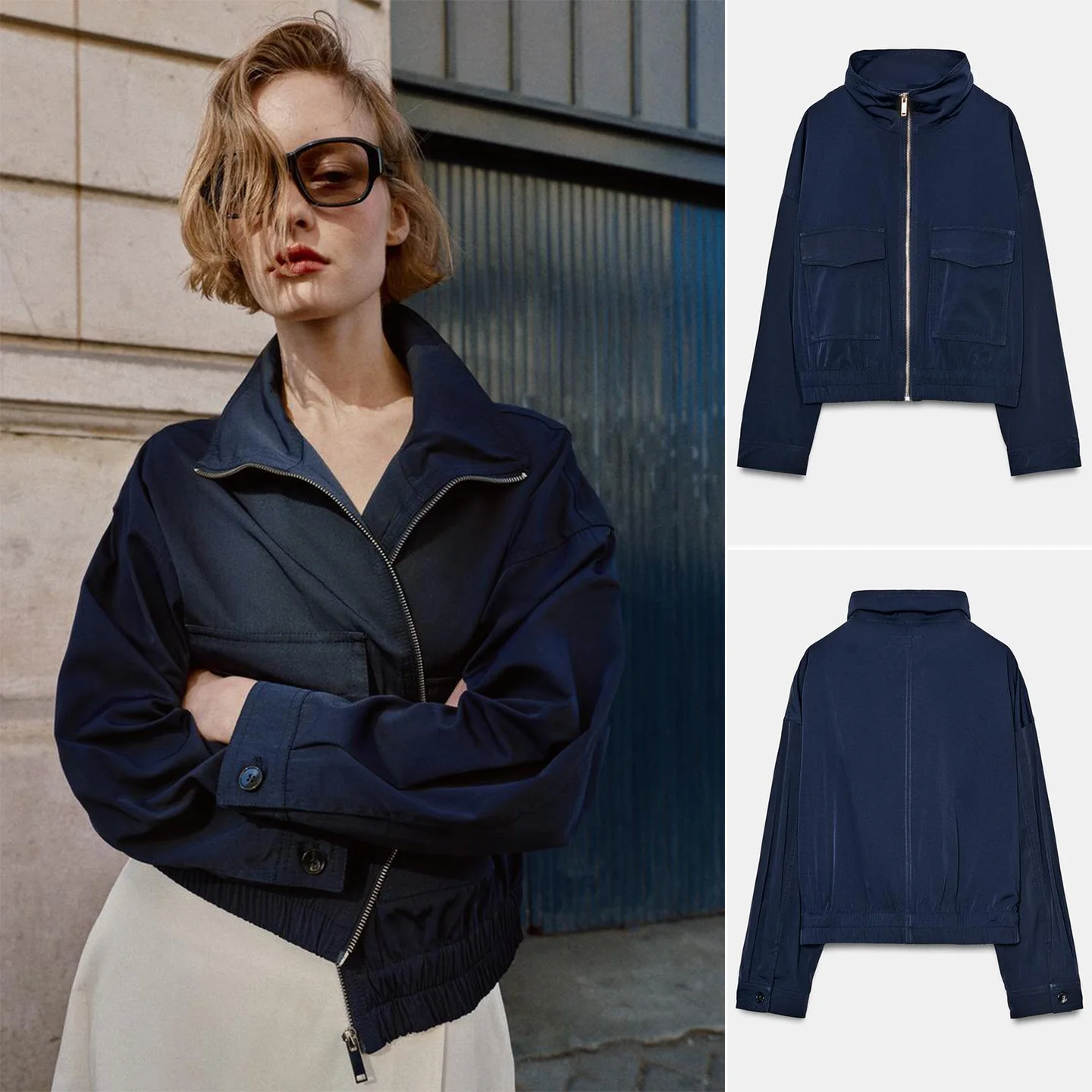 Spring New Arrival Women's Elastic Hem Zipper Long Sleeve Flip Cover Pocket Stand Collar Short Jacket Outerwear 9060625
Spring New Arrival Women's Elastic Hem Zipper Long Sleeve Flip Cover Pocket Stand Collar Short Jacket Outerwear 9060625