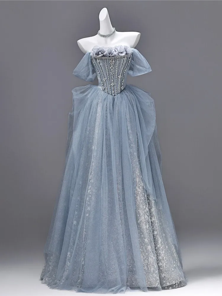 Luxurious heavy Industry grand one-shoulder strapless long blue sequined student art examination coming-of-age performance dress
Luxurious heavy Industry grand one-shoulder strapless long blue sequined student art examination coming-of-age performance dress