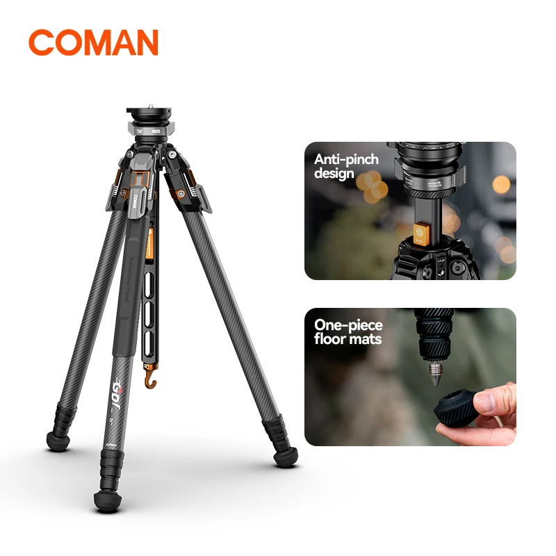 COMAN T1S One Click Quick Release Travel Carbon Fiber Tripod With Panoramic Gimbal Video Head For DSLR Camera Manfrotto DJI
COMAN T1S One Click Quick Release Travel Carbon Fiber Tripod With Panoramic Gimbal Video Head For DSLR Camera Manfrotto DJI