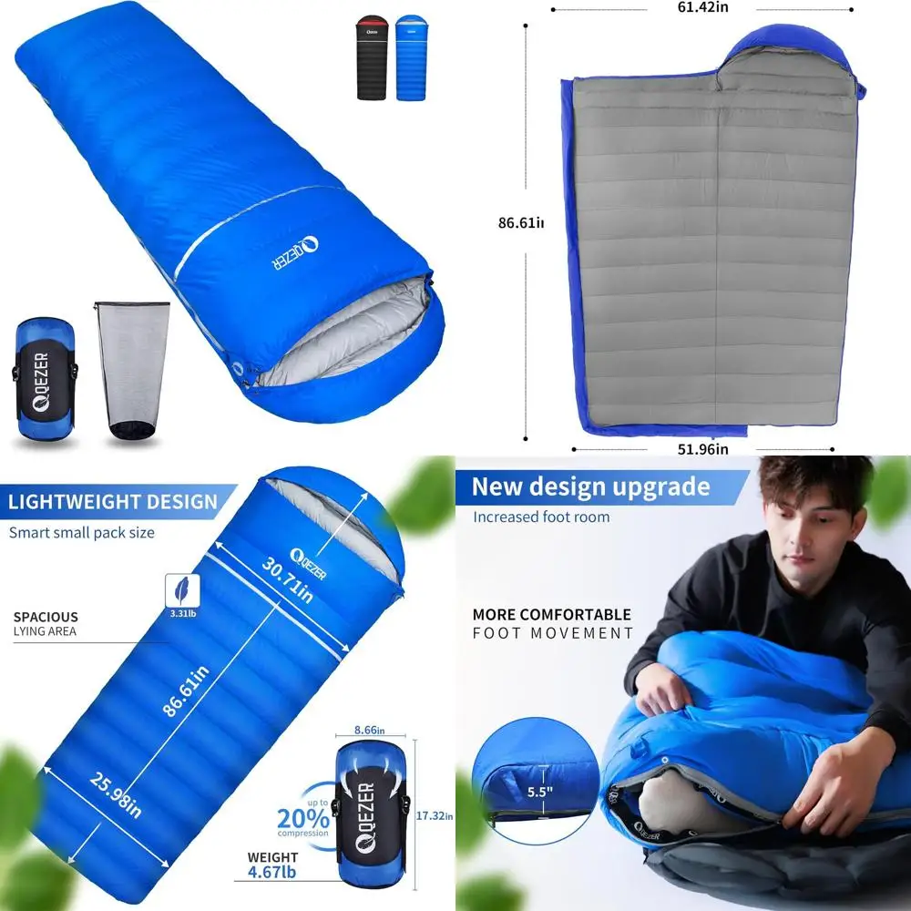 Down Sleeping Bag for Adults, 600 Fill Power, Ultralight & Compact with Compression Sack for Backpacking, Camping, Hiking
Down Sleeping Bag for Adults, 600 Fill Power, Ultralight & Compact with Compression Sack for Backpacking, Camping, Hiking