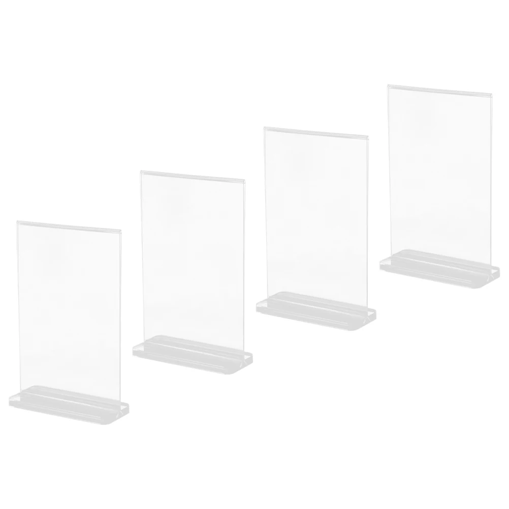 4pcs Acrylic Display Stand 9x12.8cm T-shaped Double-sided Advertising Sign Holder Menu Storage Rack Poster Holder Tabletop Easel
4pcs Acrylic Display Stand 9x12.8cm T-shaped Double-sided Advertising Sign Holder Menu Storage Rack Poster Holder Tabletop Easel