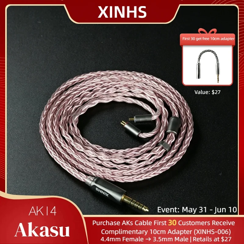 XINHS Aks Litz Balanced Cable 0.78mm MMCX IE900 HiFi Headphone Upgrade Cable Suitable for Sennheiser TANGZU EP321 MEMS IEM
XINHS Aks Litz Balanced Cable 0.78mm MMCX IE900 HiFi Headphone Upgrade Cable Suitable for Sennheiser TANGZU EP321 MEMS IEM