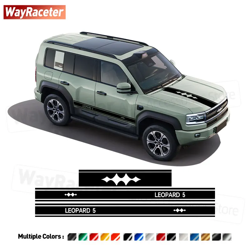 3 Pcs/Set Door Side Stripes Sticker Hood Engine Cover Vinyl Decal For BYD Leopard 5 2025 2024 Off Road 4X4 2026 Accessories
3 Pcs/Set Door Side Stripes Sticker Hood Engine Cover Vinyl Decal For BYD Leopard 5 2025 2024 Off Road 4X4 2026 Accessories