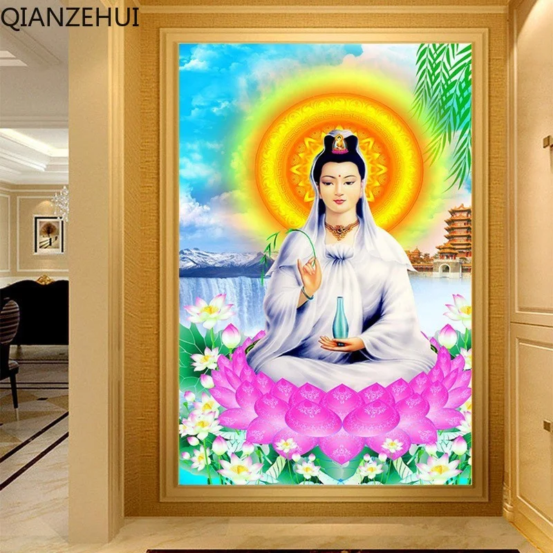 DIY full Diamond Embroidery,Round Diamond Guanyin Bodhisattva Buddhist Living room decoration rhinestone Diamond painting
DIY full Diamond Embroidery,Round Diamond Guanyin Bodhisattva Buddhist Living room decoration rhinestone Diamond painting