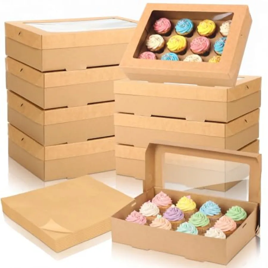 20 Pack 14.17 x 9.84 x 3.15 Inch Kraft Paper Bakery Boxes with Window, Greaseproof Food Storage Boxes, Suitable Assemble Pastry
20 Pack 14.17 x 9.84 x 3.15 Inch Kraft Paper Bakery Boxes with Window, Greaseproof Food Storage Boxes, Suitable Assemble Pastry