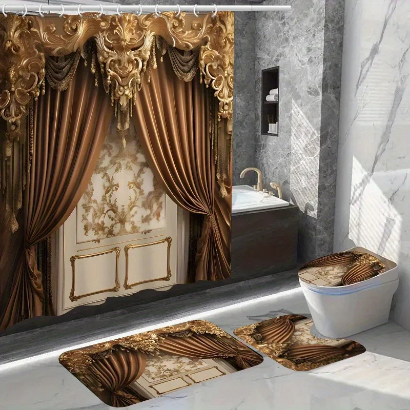 1PC/4PCs home decor waterproof shower curtain sets with 12 hooks toilet seat cover bathroom mat non-slip rug carpet polyester fa
1PC/4PCs home decor waterproof shower curtain sets with 12 hooks toilet seat cover bathroom mat non-slip rug carpet polyester fa