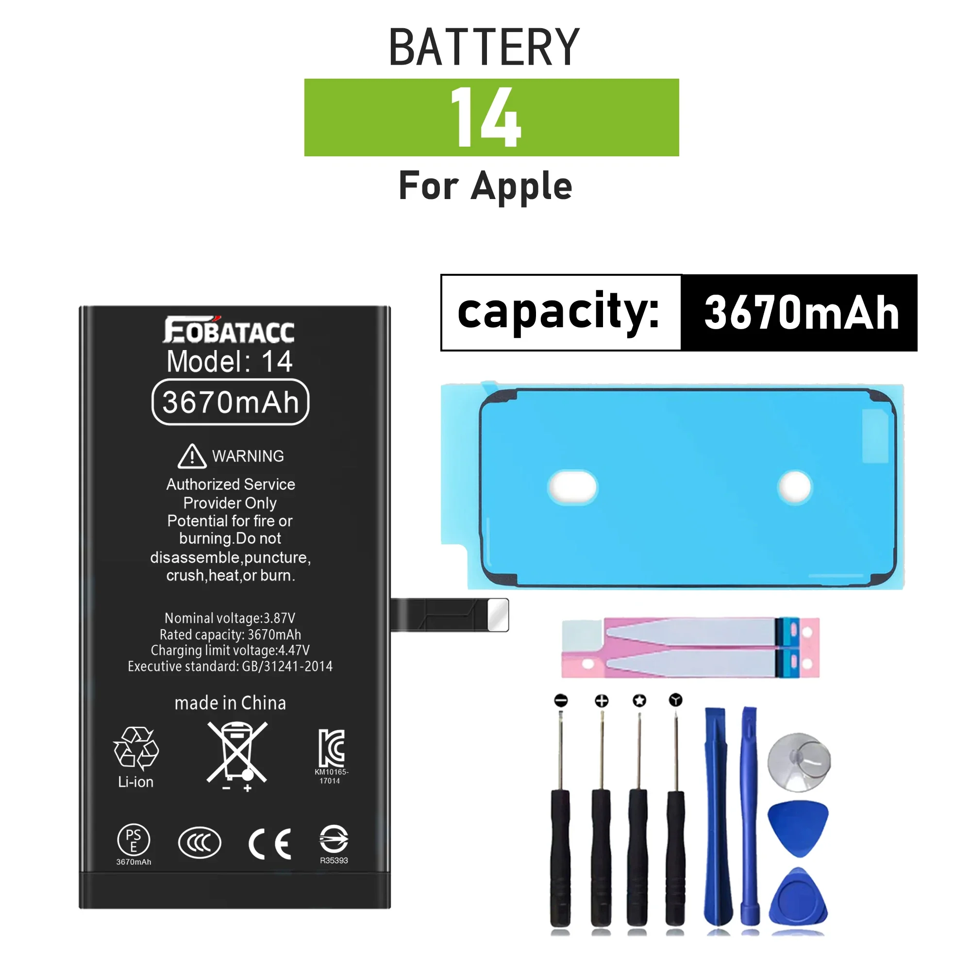 2025 лет EOBATACC Высокое качество 100% новый аккумулятор для APPle 14 3670 мАч аккумулятор для телефона + инструменты
2025 лет EOBATACC Высокое качество 100% новый аккумулятор для APPle 14 3670 мАч аккумулятор для телефона + инструменты
