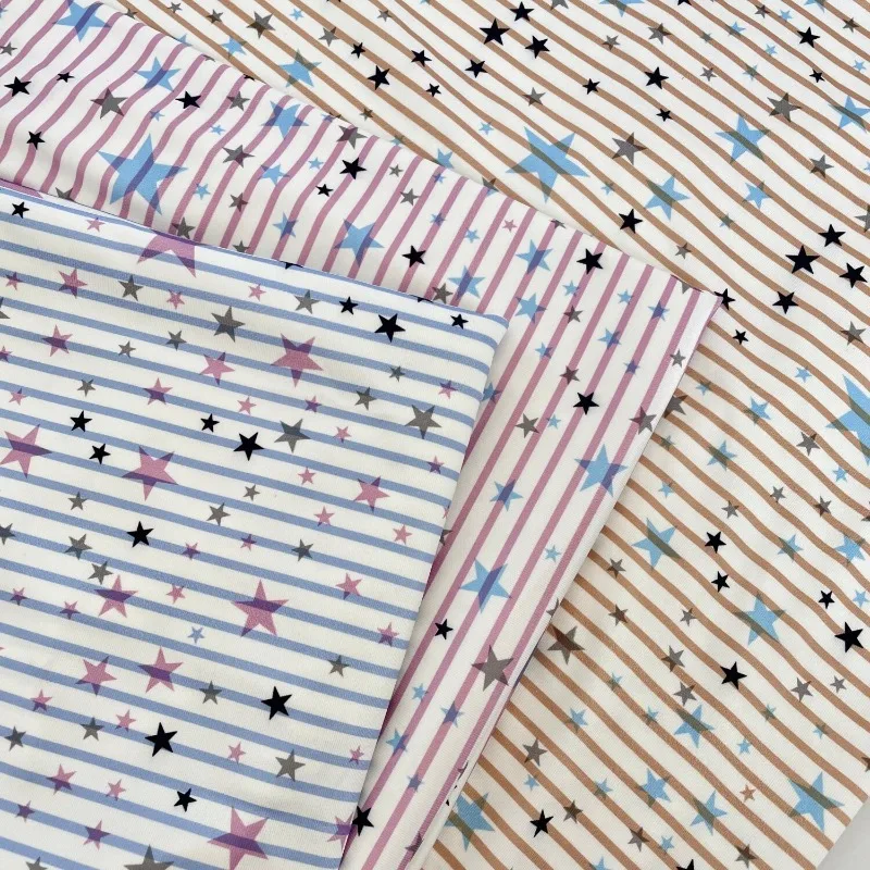 Striped Star Print Knit cotton Fabric Multicolor Soft Breathable Cute Cartoon for Summer Dress Kids Loungewear DIY Accessories
Striped Star Print Knit cotton Fabric Multicolor Soft Breathable Cute Cartoon for Summer Dress Kids Loungewear DIY Accessories
