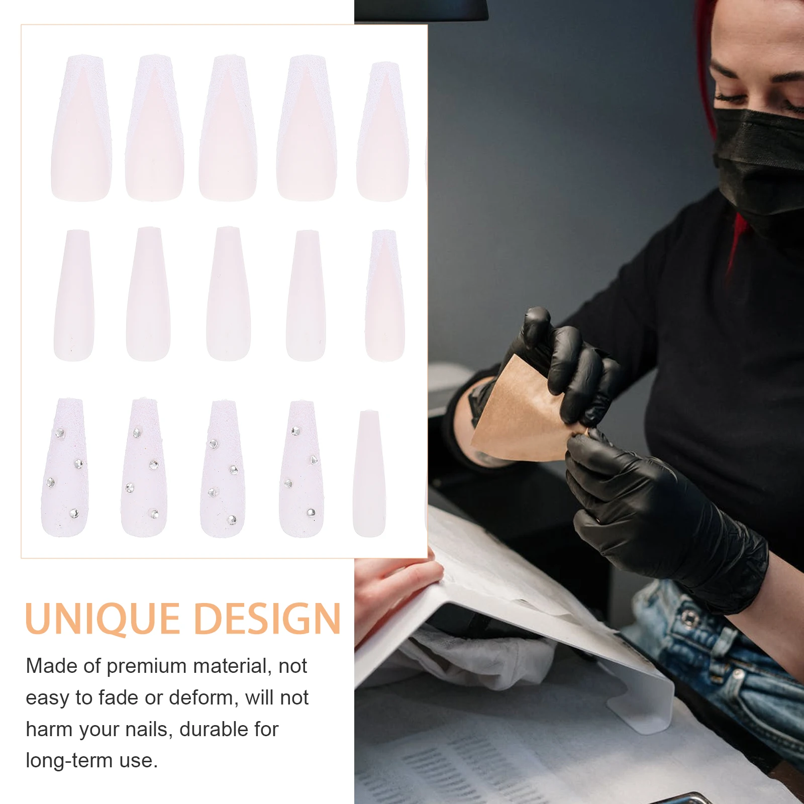 48pcs Premium Patches Long False Nail Stickers Durable Nail Decor Accessories For Women France Manicure
48pcs Premium Patches Long False Nail Stickers Durable Nail Decor Accessories For Women France Manicure