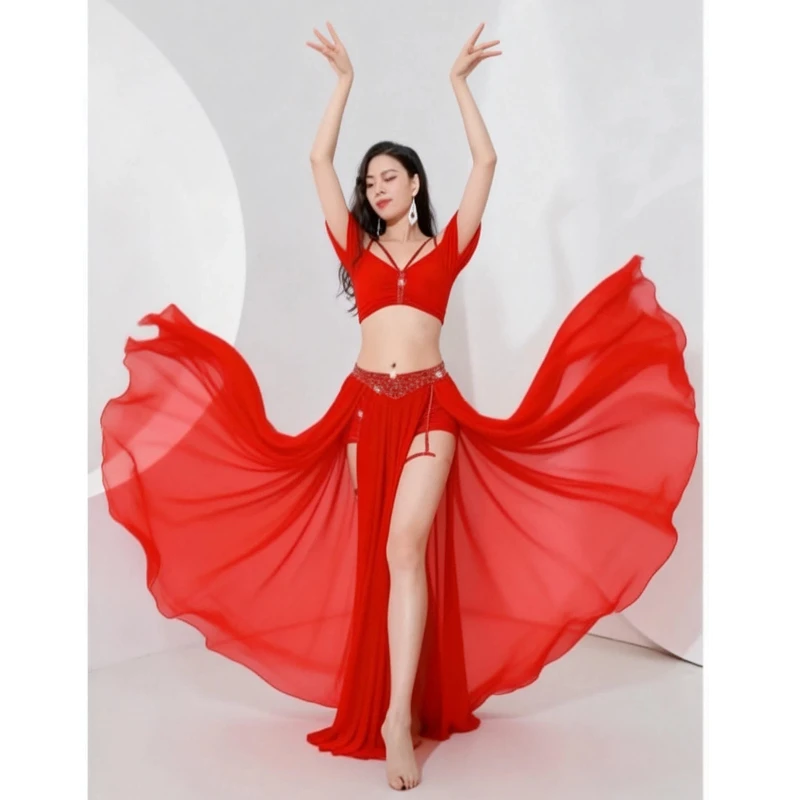 Belly Dancing Suit Women Mesh Short Sleeves Belly Dance Professional Suit for Top+sexy Split Long Skirt 2pcs Girl's Oriental
Belly Dancing Suit Women Mesh Short Sleeves Belly Dance Professional Suit for Top+sexy Split Long Skirt 2pcs Girl's Oriental
