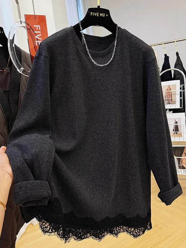 Large Size round Ne Lace Splicing Long Sve Base irt Women's Autumn Winter Loose Fit T-irt Casual Sle Cotton Polyes...
Large Size round Ne Lace Splicing Long Sve Base irt Women's Autumn Winter Loose Fit T-irt Casual Sle Cotton Polyes...