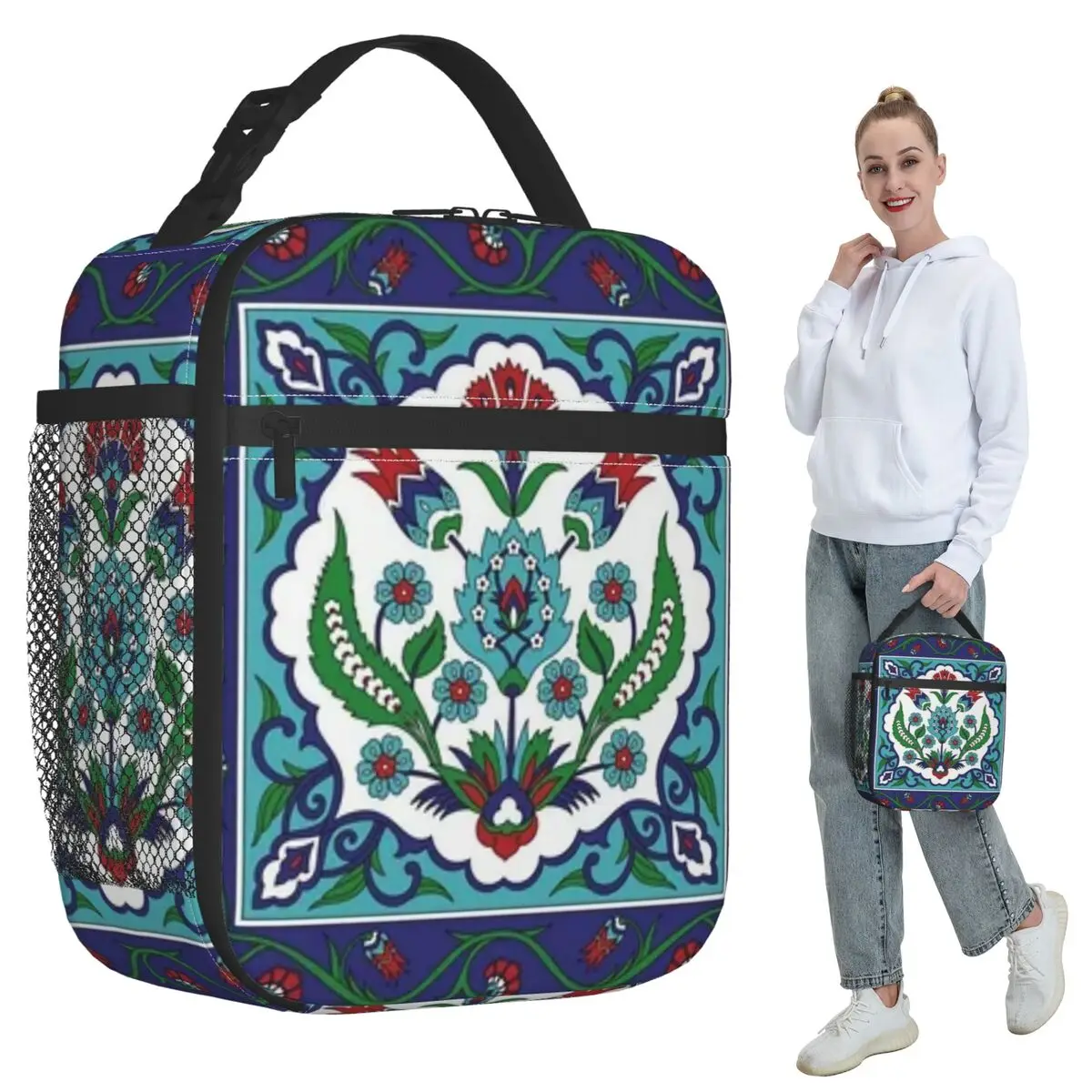 Turkish Tile Pattern Vintage Iznik Cer Insulated Lunch Bag for Kids School Cooler Thermal Food Box Tote Lunch Boxes Container
Turkish Tile Pattern Vintage Iznik Cer Insulated Lunch Bag for Kids School Cooler Thermal Food Box Tote Lunch Boxes Container