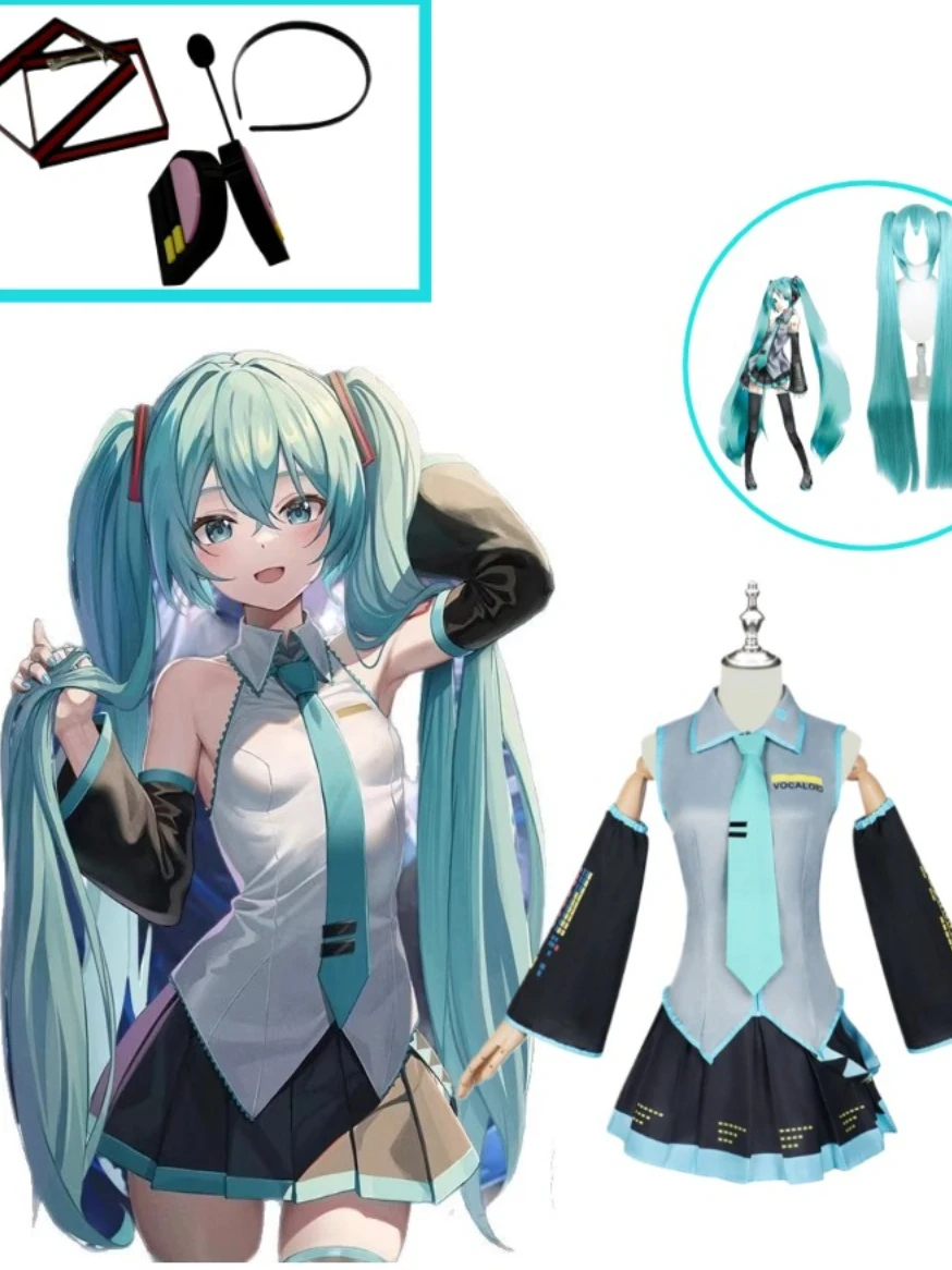 MIKU Cosplay Costume Grey Fabric JK Uniform MIKU Anime Clothes Cosplay Clothes Skirt Suit Wig headpiece Set Halloween for Women
MIKU Cosplay Costume Grey Fabric JK Uniform MIKU Anime Clothes Cosplay Clothes Skirt Suit Wig headpiece Set Halloween for Women
