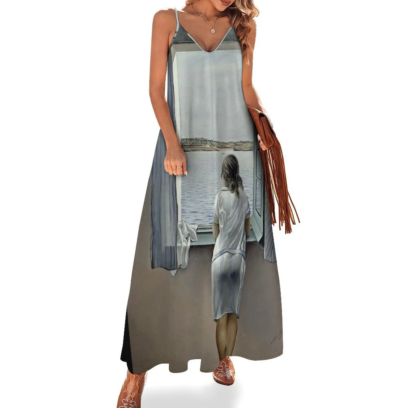 WOMAN IN THE WINDOW : Vintage 1925 Painting Print Sleeveless Long Dress Women's long dress dresses with long sleeves Dress
WOMAN IN THE WINDOW : Vintage 1925 Painting Print Sleeveless Long Dress Women's long dress dresses with long sleeves Dress