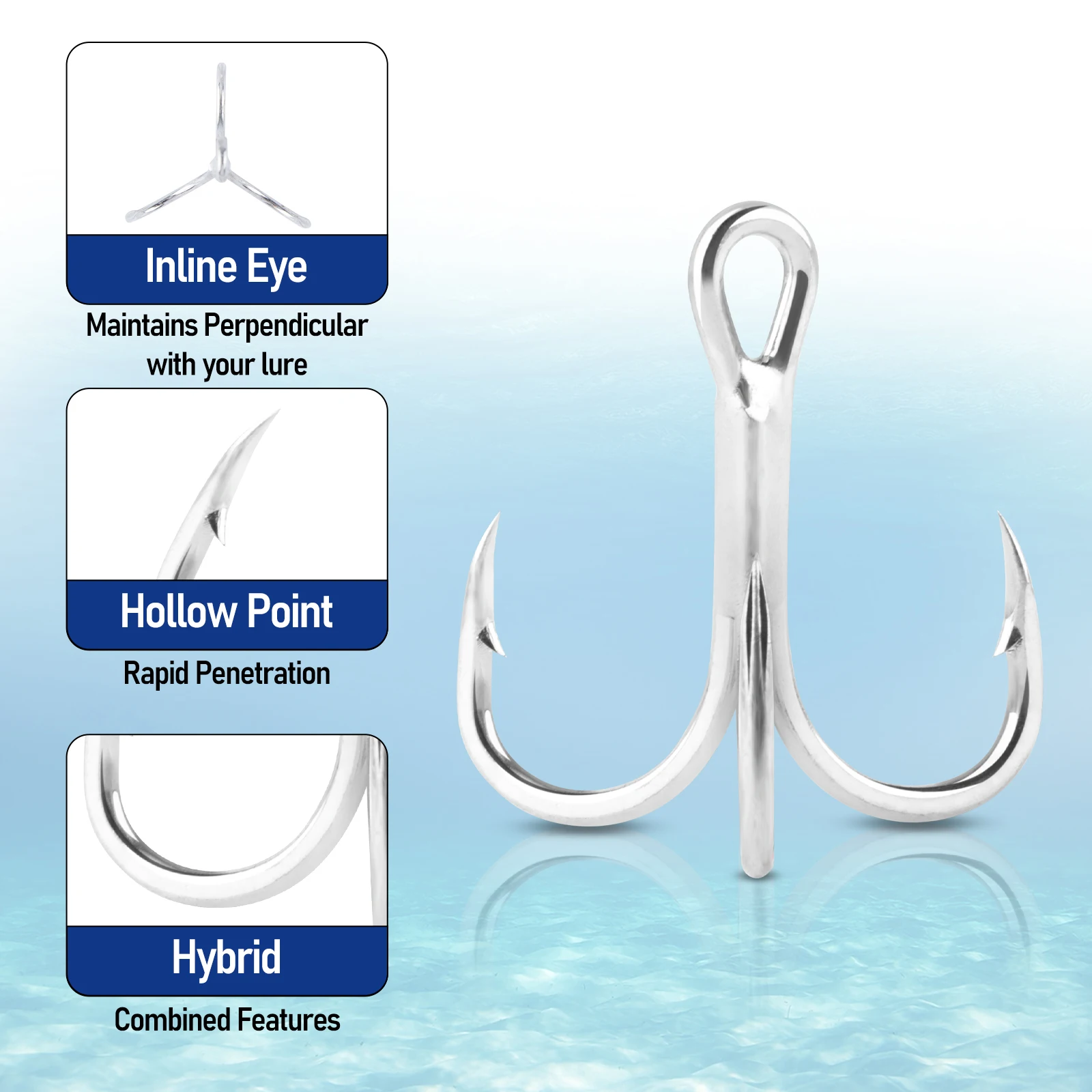 #14-#3/0 Hybrid Treble Hook 2X Strong High Carbon Steel Fishing Hook Hollow Point Replacement Hook for Crankbait Spinner 10pcs
#14-#3/0 Hybrid Treble Hook 2X Strong High Carbon Steel Fishing Hook Hollow Point Replacement Hook for Crankbait Spinner 10pcs