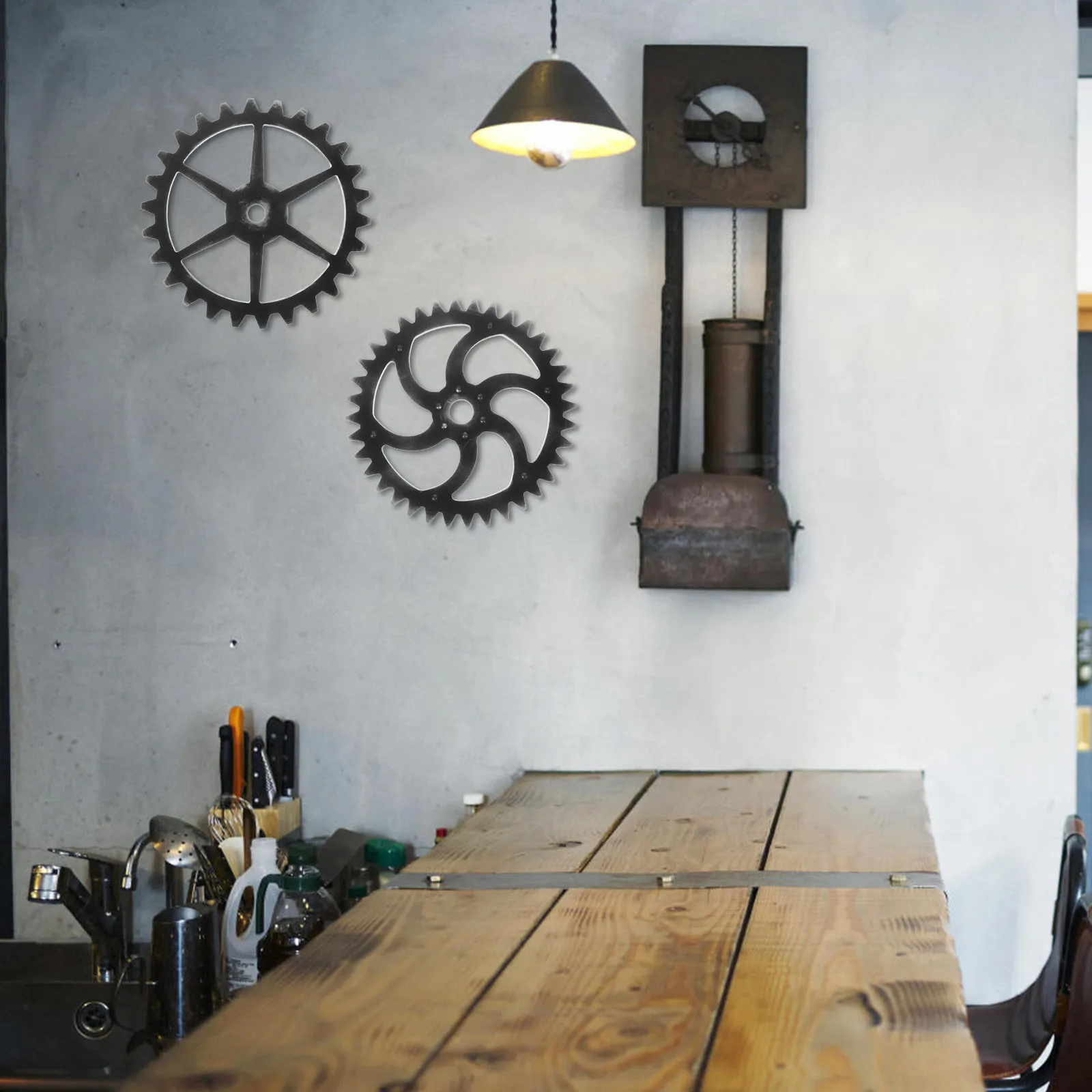 2 Pcs Black Wooden Gears Wall Decor Retro Industrial Style Vintage naments Bedroom Living Room Home Office DIY Hanging
2 Pcs Black Wooden Gears Wall Decor Retro Industrial Style Vintage naments Bedroom Living Room Home Office DIY Hanging