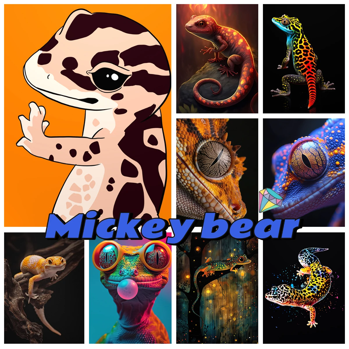 Cute Gecko DIY Diamond Painting Funny Reptiles Animals Art Diamond Embroidery Cross Stitch Mosaic Home Decor Child Handicraft
Cute Gecko DIY Diamond Painting Funny Reptiles Animals Art Diamond Embroidery Cross Stitch Mosaic Home Decor Child Handicraft