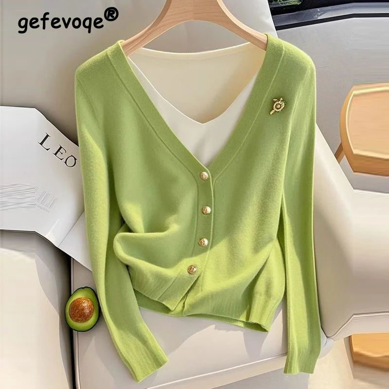 Women Clothing Stylish Contrast Color Patchwork Knitted Sweater Spring Autumn Elegant Chic V Neck Long Sleeve Slim Pullover Tops
Women Clothing Stylish Contrast Color Patchwork Knitted Sweater Spring Autumn Elegant Chic V Neck Long Sleeve Slim Pullover Tops