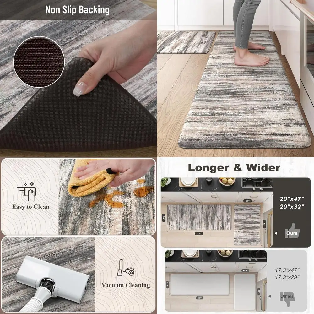 Нескользящие водонепроницаемые кухонные коврики в клетку для фермерского дома, 2 предмета, 17x47 и 17x299, для раковины, стирки, стола - черный и серый
Нескользящие водонепроницаемые кухонные коврики в клетку для фермерского дома, 2 предмета, 17x47 и 17x299, для раковины, стирки, стола - черный и серый