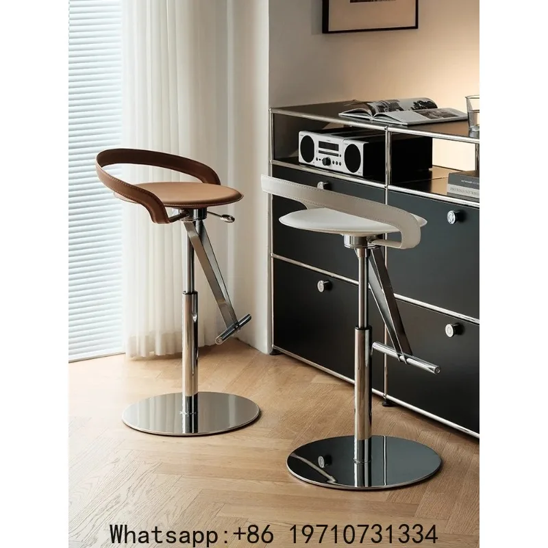 Simple Bar Stool Creative Stainless Steel Saddle Leather Bar Stool Modern Liftable Rotating High Stools Island Leisure Chairs
Simple Bar Stool Creative Stainless Steel Saddle Leather Bar Stool Modern Liftable Rotating High Stools Island Leisure Chairs