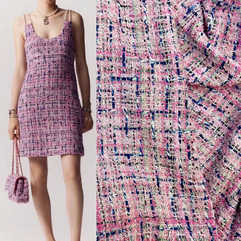 Pink and Purple Lattice Yarn-Dyed Braided Tweed Fabric For Sew Women's Autumn Jacket Dress Suits Coat DIY Sewing Material Fabric
Pink and Purple Lattice Yarn-Dyed Braided Tweed Fabric For Sew Women's Autumn Jacket Dress Suits Coat DIY Sewing Material Fabric