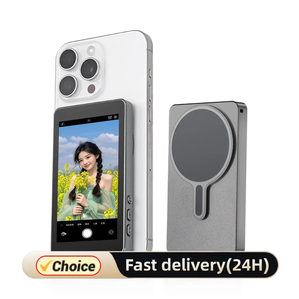 Магнитный монитор для селфи телефона для видеоблогов, прямая трансляция, 4-дюймовый дисплей для iOS/Android, 10-кратный зум, 2,4G/5G, беспроводной, 2000 мАч
Магнитный монитор для селфи телефона для видеоблогов, прямая трансляция, 4-дюймовый дисплей для iOS/Android, 10-кратный зум, 2,4G/5G, беспроводной, 2000 мАч