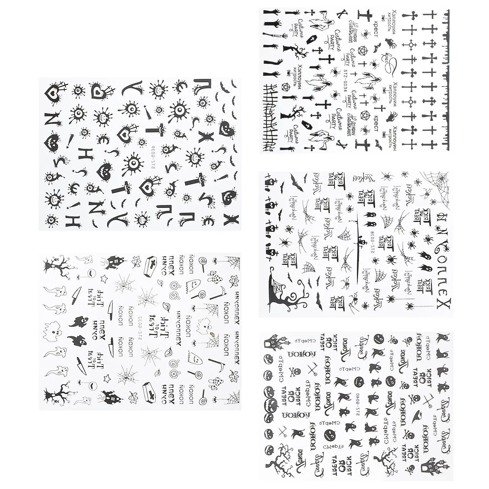 5 Sheets Halloween Nail Stickers Black Spider Manicure Decals Decoration Art Party Daily Use Safe Professional Home Nail
5 Sheets Halloween Nail Stickers Black Spider Manicure Decals Decoration Art Party Daily Use Safe Professional Home Nail