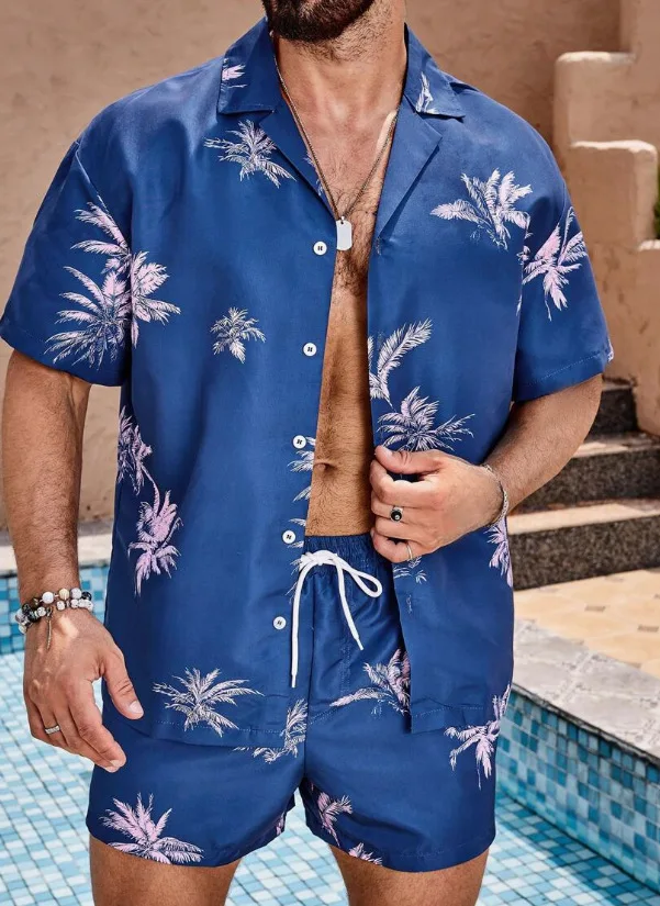 Mens Hawaiian Shirt Shorts Set Cuban Vacation Printed Short Sleeve Summer Casual Beach Holiday Tropical Outfit Two Piece Swimwea
Mens Hawaiian Shirt Shorts Set Cuban Vacation Printed Short Sleeve Summer Casual Beach Holiday Tropical Outfit Two Piece Swimwea