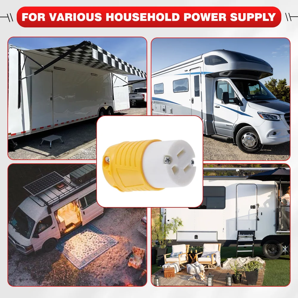 125V 15A Male/Female Plug Extension Cord End Plug NEMA 5-15P/NEMA 5-15R Connection Camping Trailers Replacement Plug Accessories
125V 15A Male/Female Plug Extension Cord End Plug NEMA 5-15P/NEMA 5-15R Connection Camping Trailers Replacement Plug Accessories